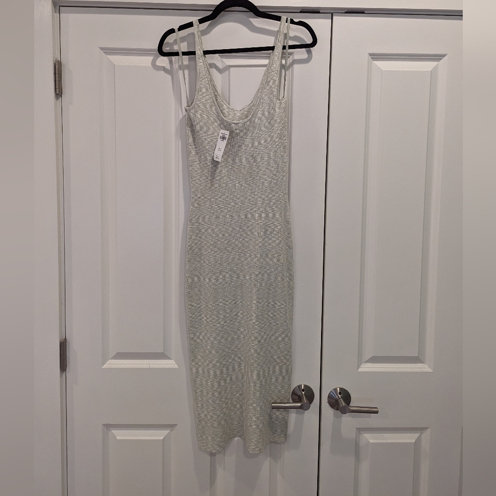 Abercrombie Elevated Knit Slip Midi Dress